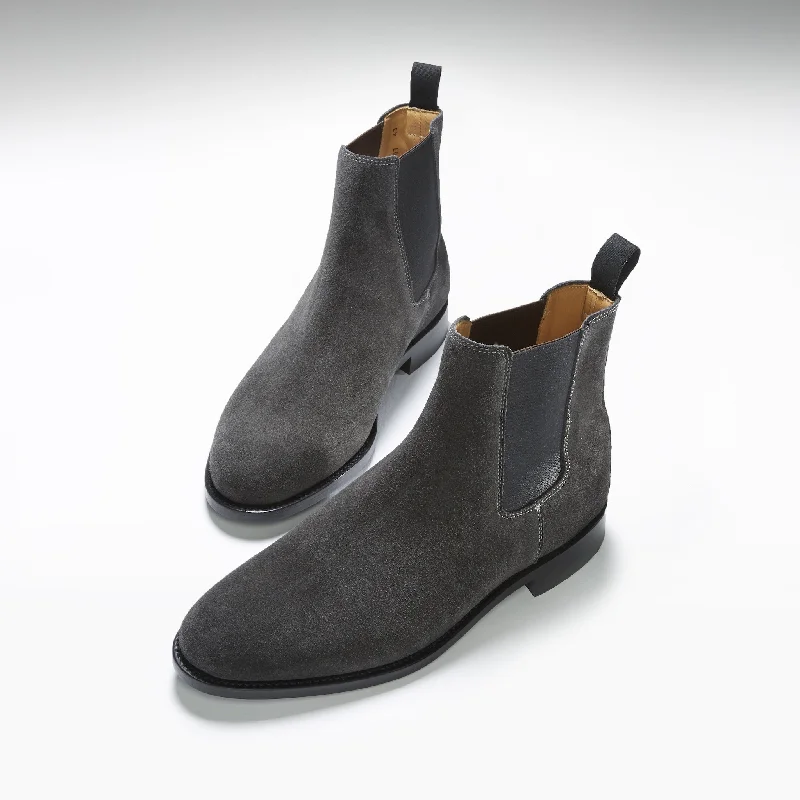 Grey Suede Chelsea Boots, Welted Leather Sole