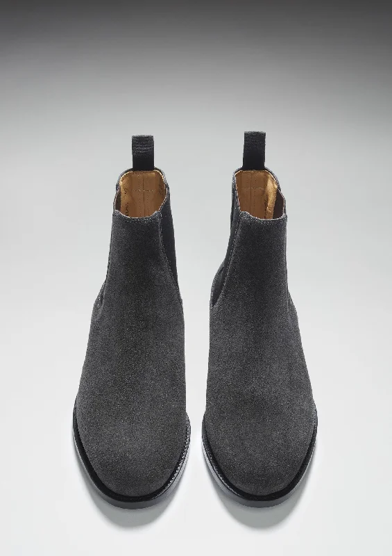 Grey Suede Chelsea Boots, Welted Leather Sole