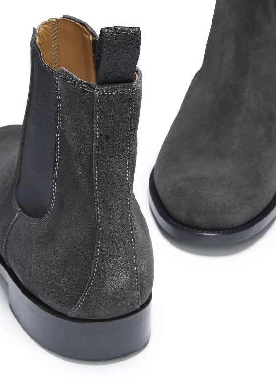 Grey Suede Chelsea Boots, Welted Leather Sole