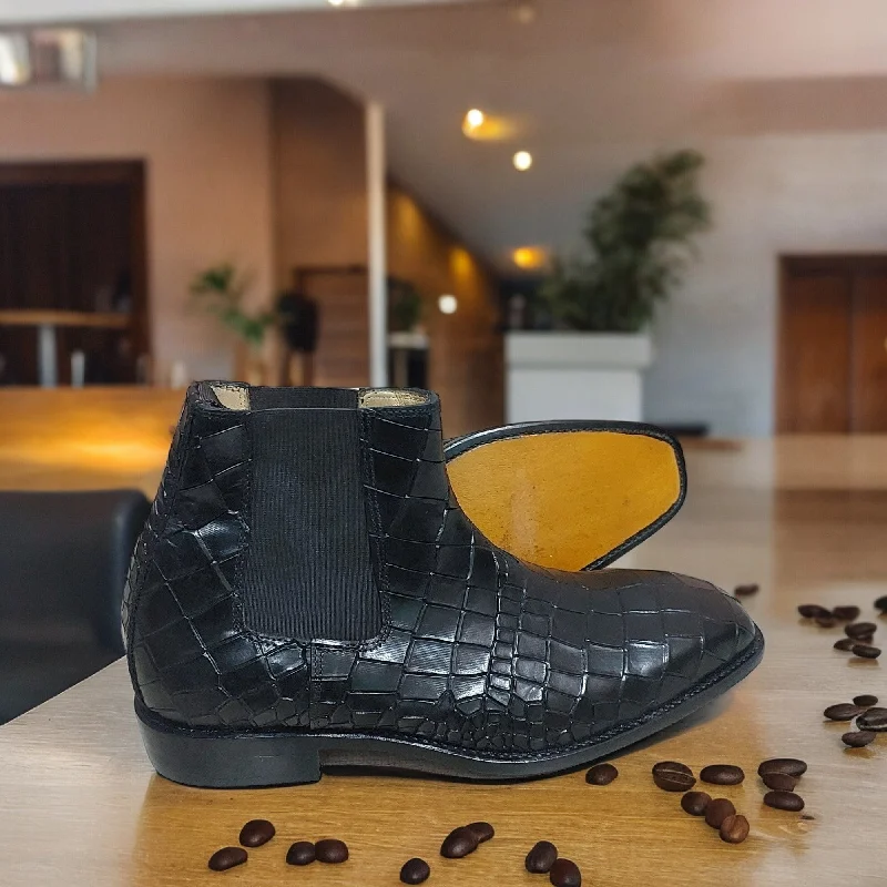 HANDMADE ANKLE BOOTS BLACK COLOR