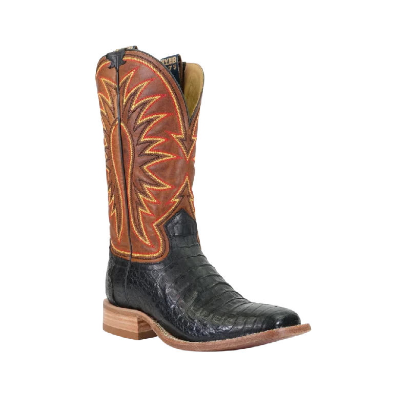 Hyer Men's Big Bow Black Caiman Cowboy Boot