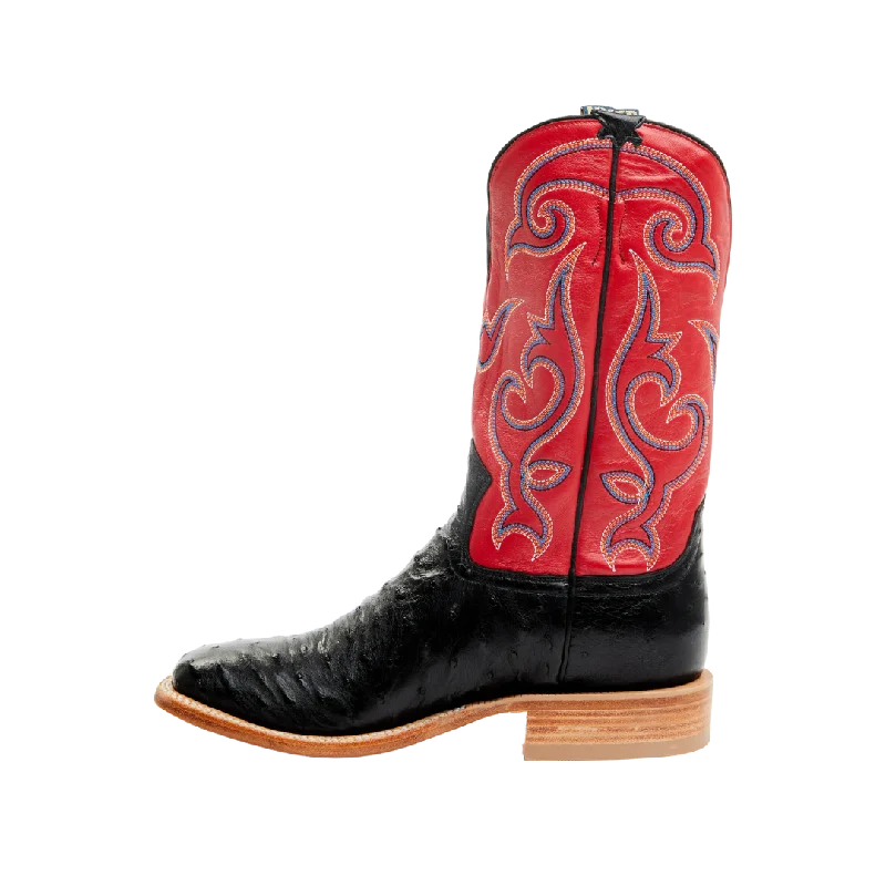 Hyer Men's Jetmore Full Quill Ostrich Red Cowboy Boots