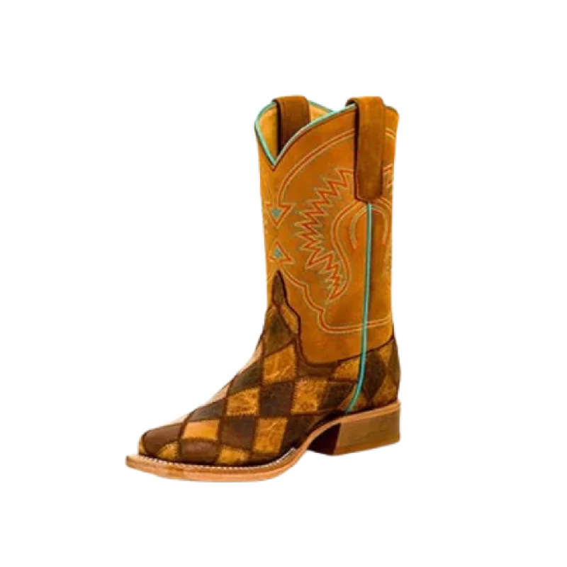 Horse Power Kid's Crazy Train Patchwork Western Boot