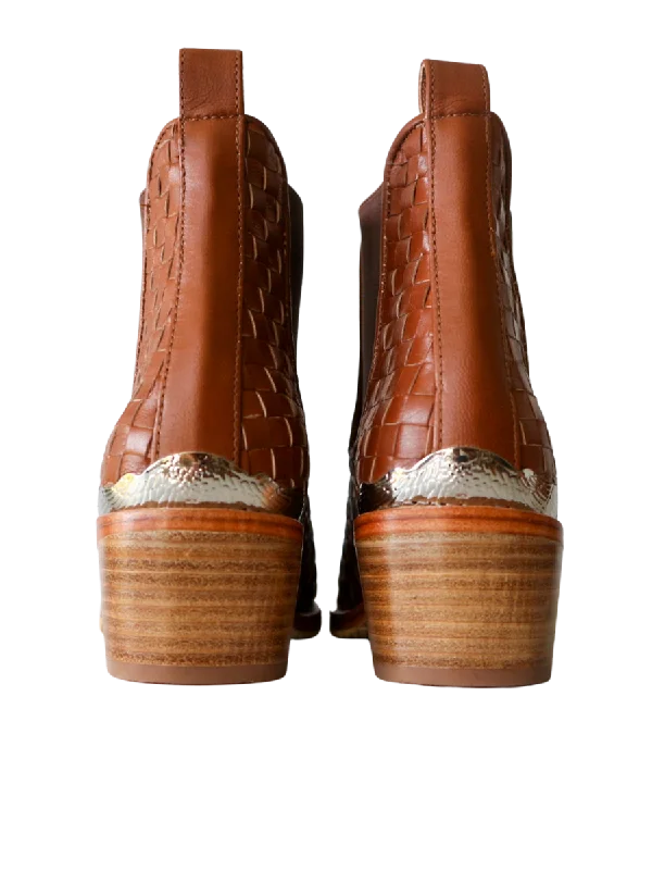 ISLA Woven Leather Western Boots - Summer Tan