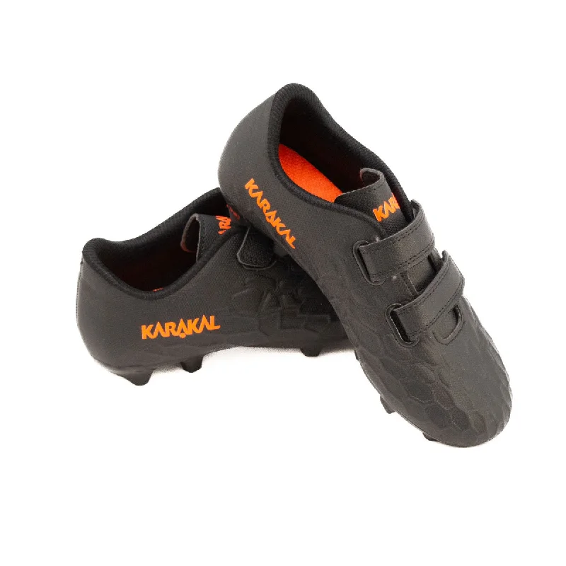 Karakal Hex FG Football Boots - Youth - Black/Orange