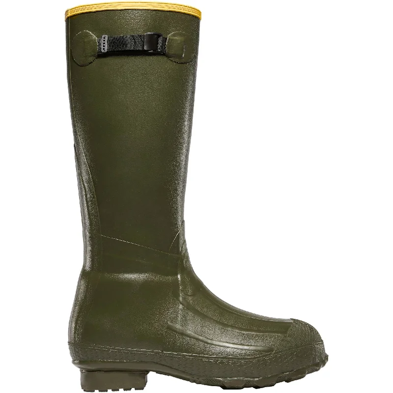 Lacrosse Men's 18"" Burly Foam Insulated Rubber Boot - Green 266040