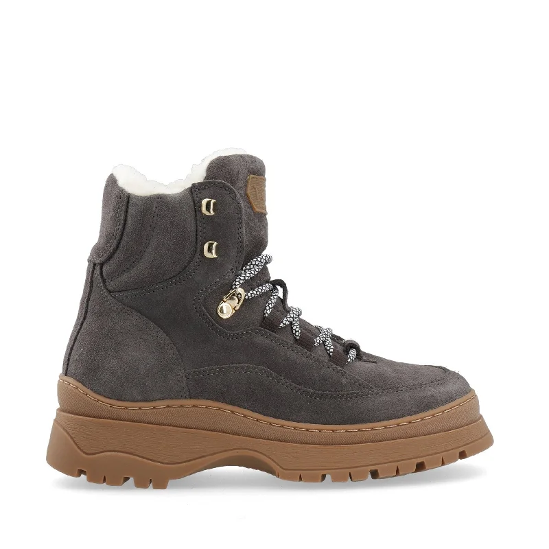 Downhill Dark Grey Lace Up Boot