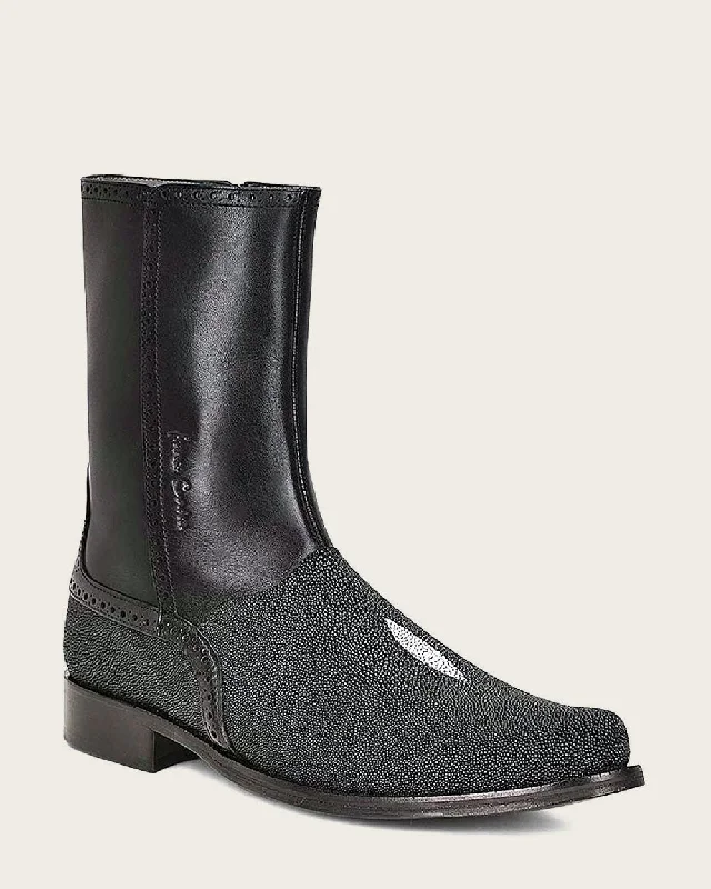 Dress boot black stingray leather