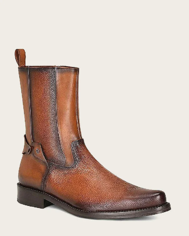 Dress boot honey brown deer leather