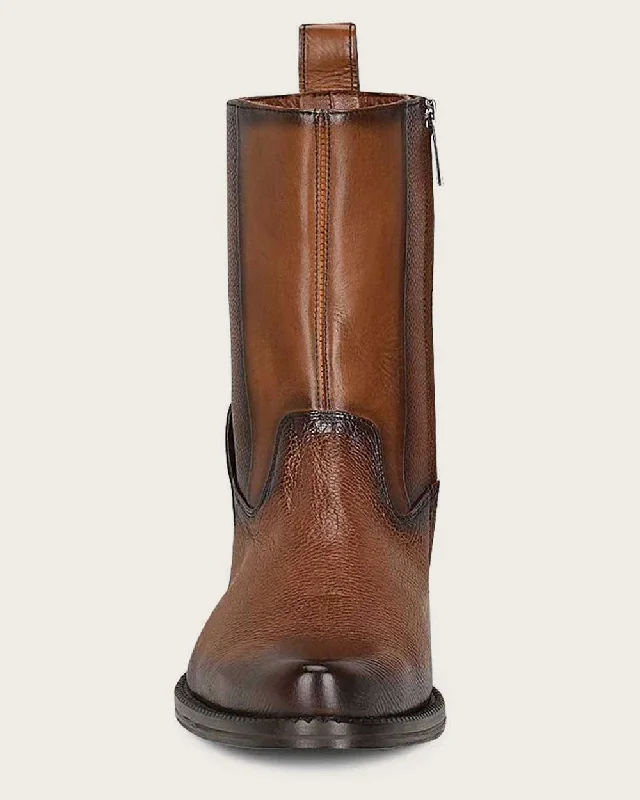 Dress boot honey brown deer leather