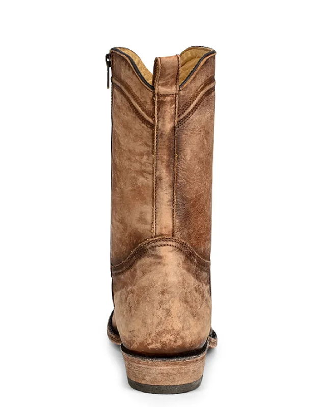 Men's Embroidery with Zipper Western Boots