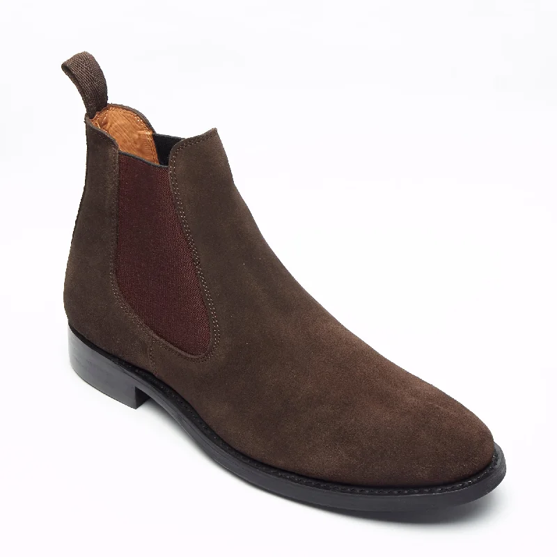 Mens Goodyear Welted Suede Chelsea Boots - 27817 Brown