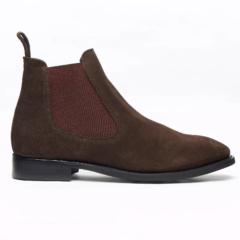 Mens Goodyear Welted Suede Chelsea Boots - 27817 Brown