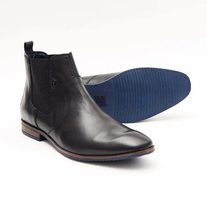 Mens Leather Chelsea Boots 24718_Black