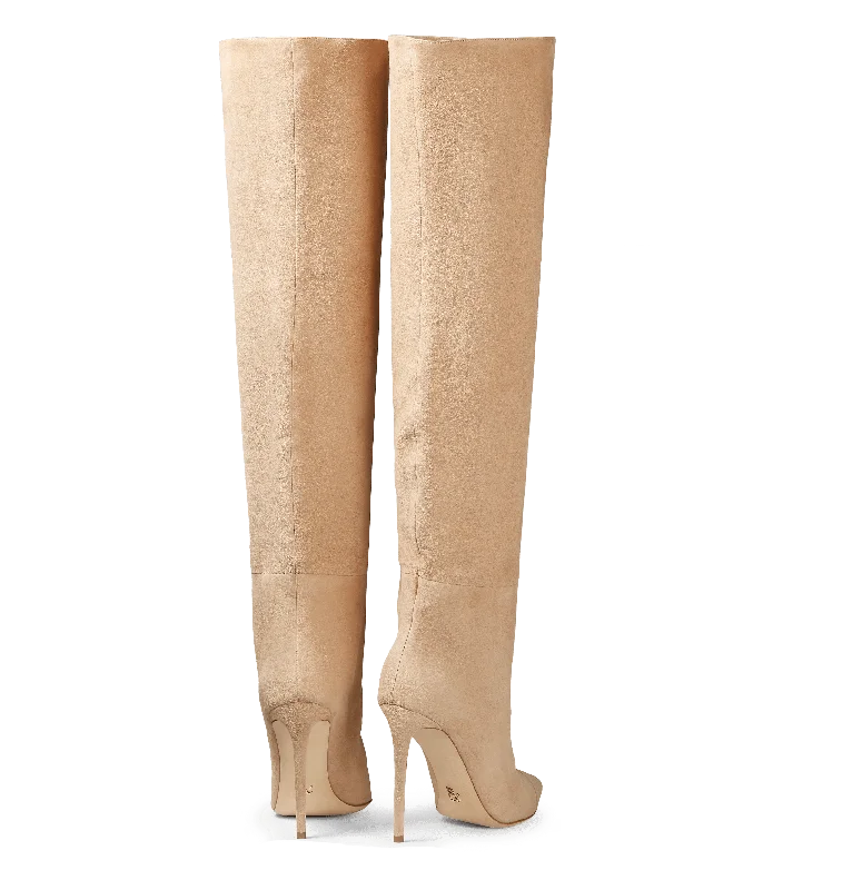 Tan Suede Over the Knee Boots