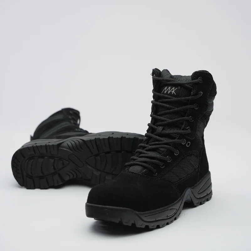 Protector 9"" Side Zip - Black Suede