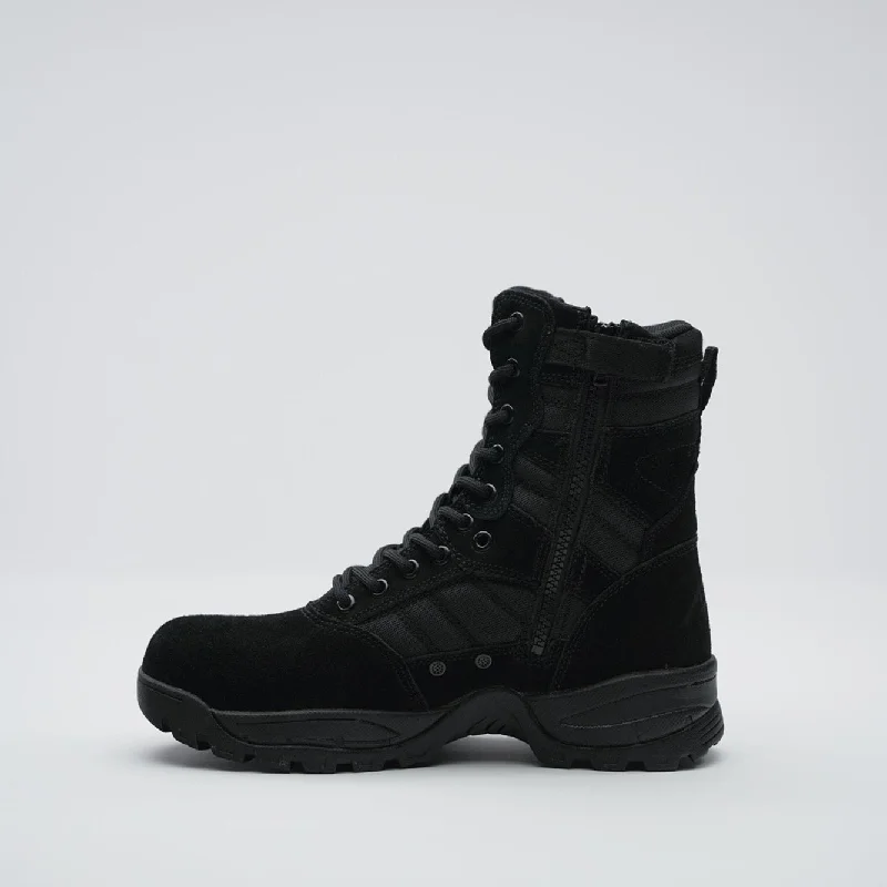 Protector 9"" Side Zip - Black Suede