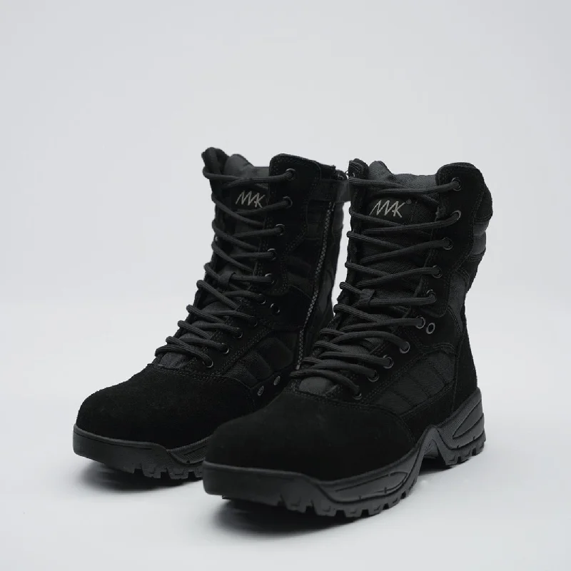 Protector 9"" Side Zip - Black Suede