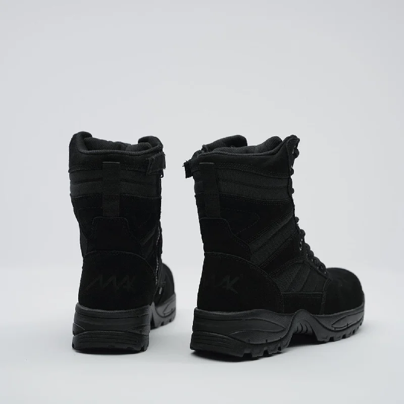 Protector 9"" Side Zip - Black Suede