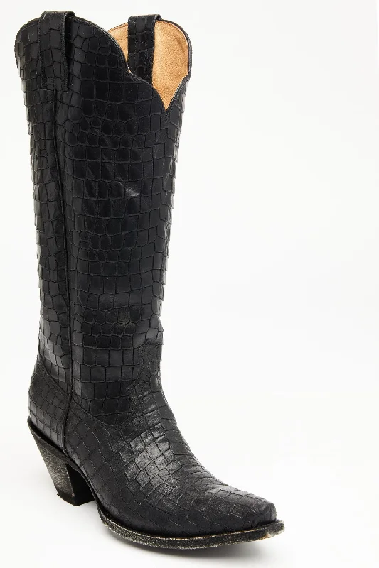 Strut Black Western Boots - Snip Toe