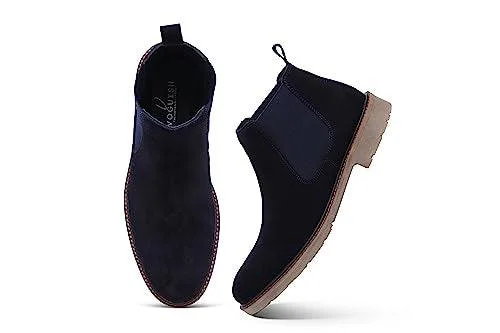 Black Suede Leather Chelsea Boots