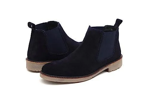 Black Suede Leather Chelsea Boots