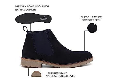 Black Suede Leather Chelsea Boots