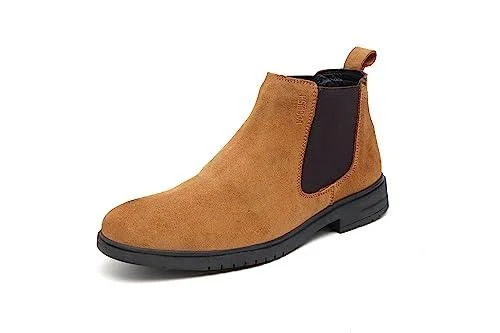 Tan Suede Leather Chelsea Boots