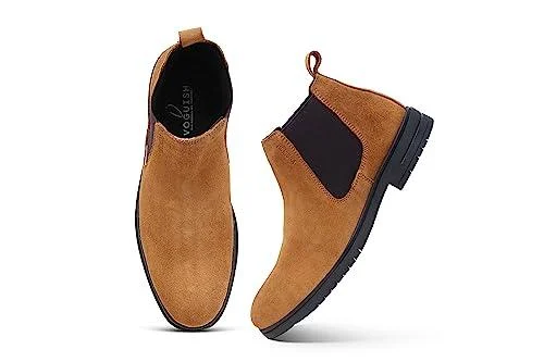 Tan Suede Leather Chelsea Boots