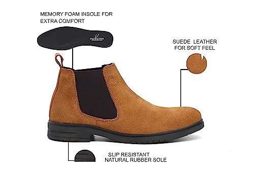 Tan Suede Leather Chelsea Boots