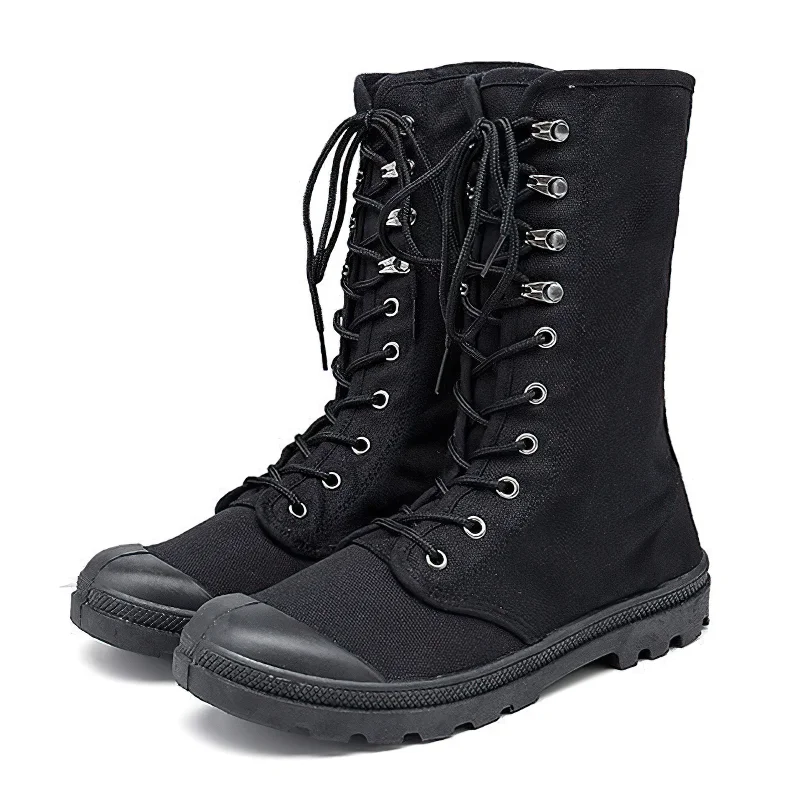 US SALE of Canvas Men Lace Up Boots / Mid-calf Male Military Tactical Boots